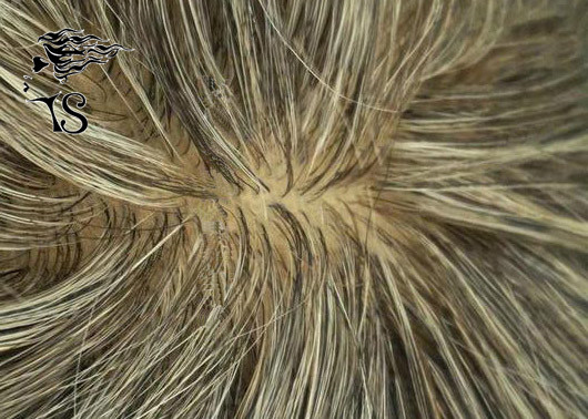 Tupé gris para hombre bajo de seda del pelo de Remy del indio, sistema fino del reemplazo del cabello humano de la piel