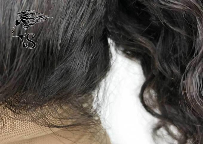 Peluca frontal rizada de 360 cordones de las mujeres negras, frontal del cordón del suizo de Remy 360 del indio del 100%