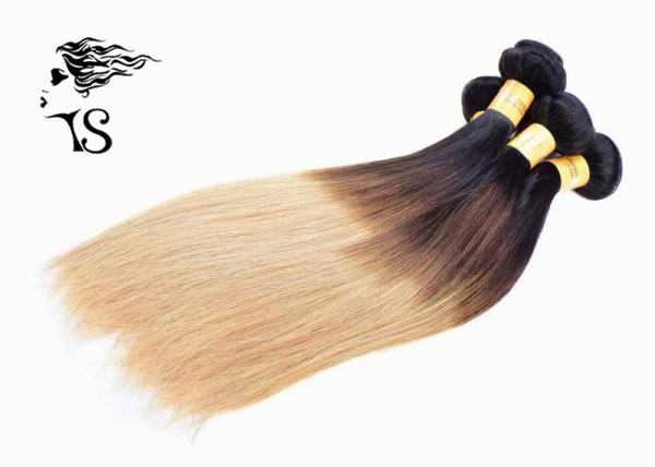 extensiones largas rectas sedosas del cabello humano de 8A Ombre con color negro del Blonde 3 de Brown