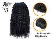 Kinky Curly Virgin Indian Remy Hair Extensions For African American 8A Grade